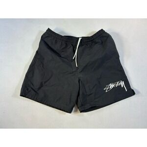 Nike x Stüssy Water Shorts Black Nylon Mesh Lined Swim Trunks Men's Size M